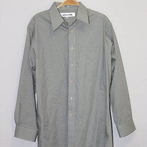 Single Needle LS Button Down Sage Green Shirt